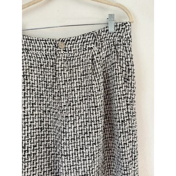 Commense Houndstooth Tweed High Rise Wide Leg Trouser Pants Women’s Size XL - Picture 6 of 11